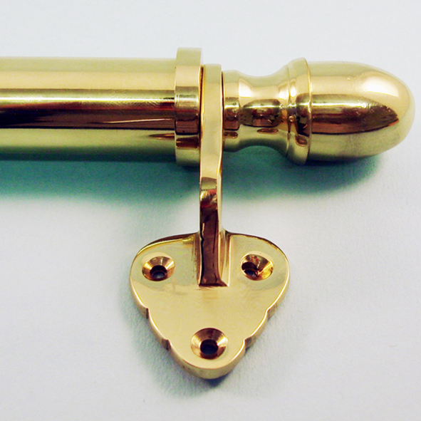 THD203A/PB • 380mm [300mm c/c] • Polished Brass • Bar Handle Sash Lift With Acorn Ends